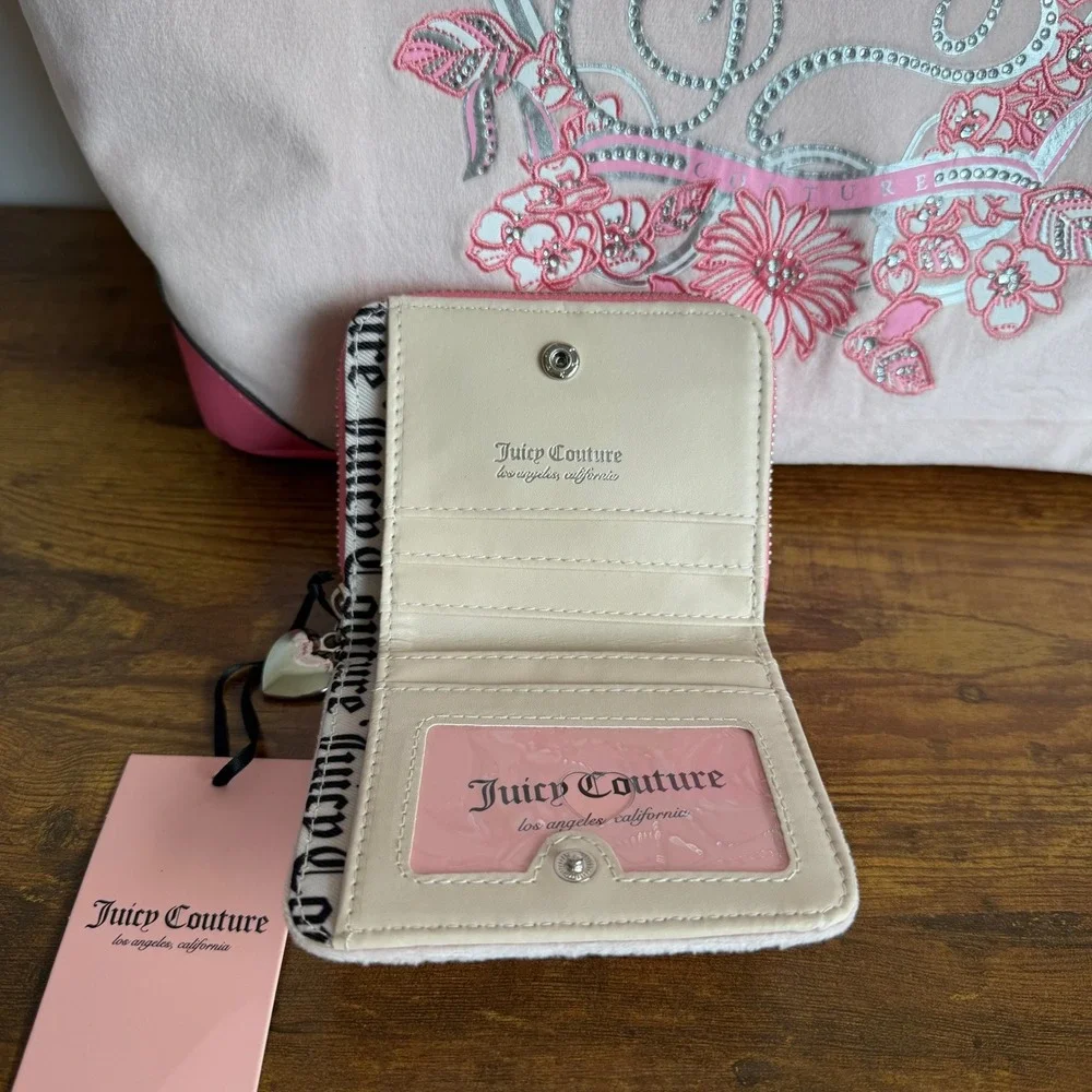 New Juicy Couture Juicy In Bloom Pink Tote Shoulder Handbag Wallet Set Y2K Cute